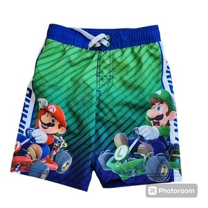 Boys Mario Kart Swim Trunks Size XS